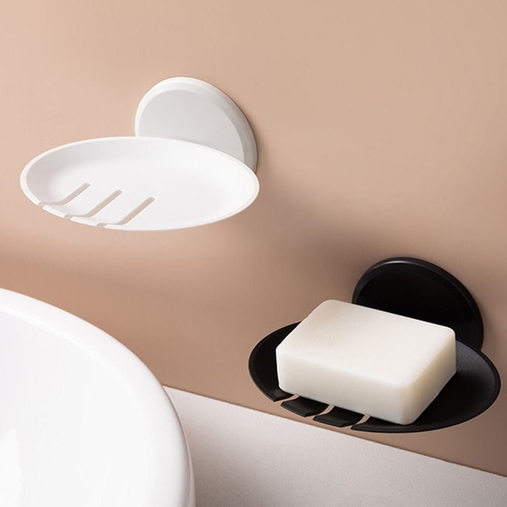 porte savon mural en forme de feuille blanc et noir