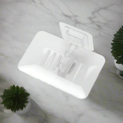 porte savon douche transparent blanc