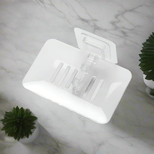 porte savon douche transparent blanc