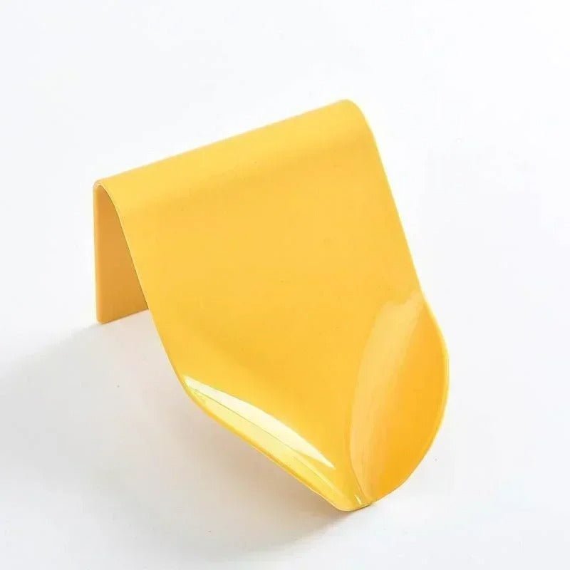 porte savon mural jaune