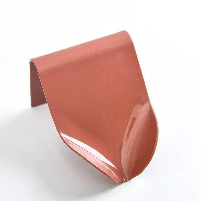 porte savon mural rouge