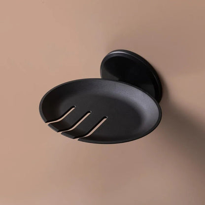 porte savon mural en forme de feuille noir