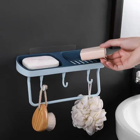 porte savons mural étagère bleu pratique
