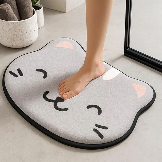 tapis de bain animal en forme de chat