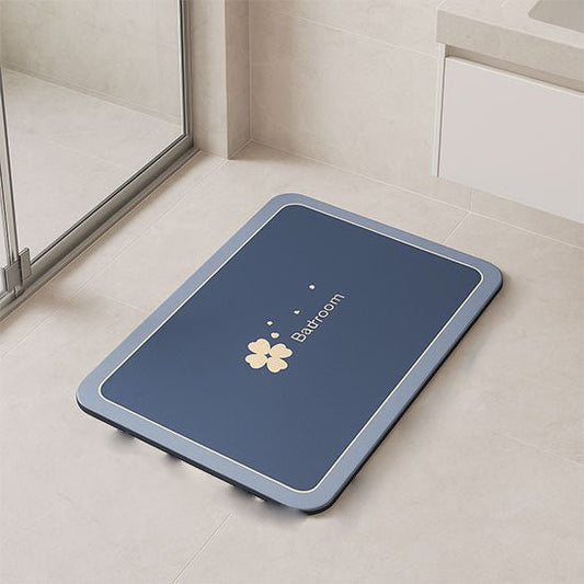 tapis de bain antidérapant bathroom bleu devant douche