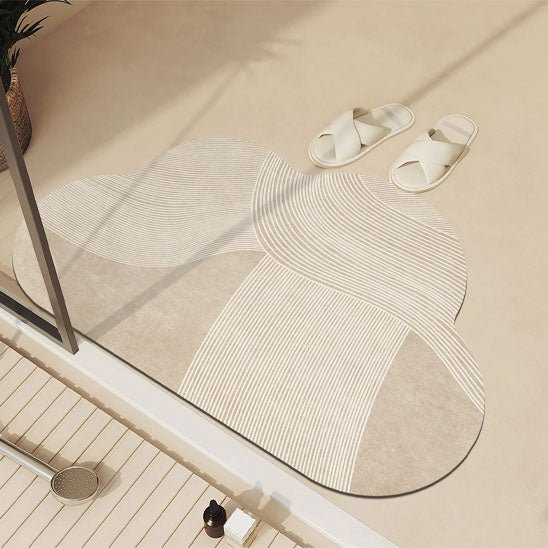 tapis de bain antidérapant en forme de nuage beige