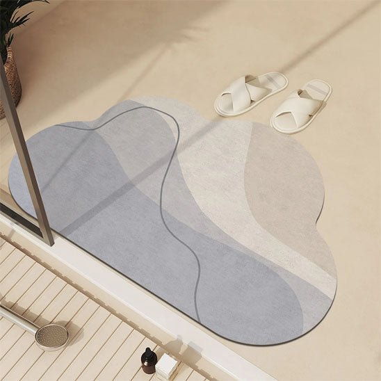 tapis de bain antidérapant en forme de nuage bleu