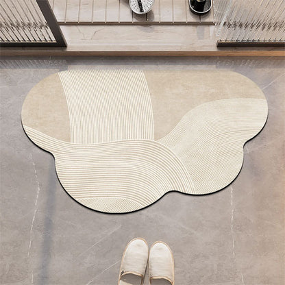 tapis de bain antidérapant en forme de nuage dans salle de bain