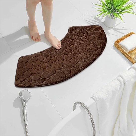 tapis de bain épais et absorbant brun